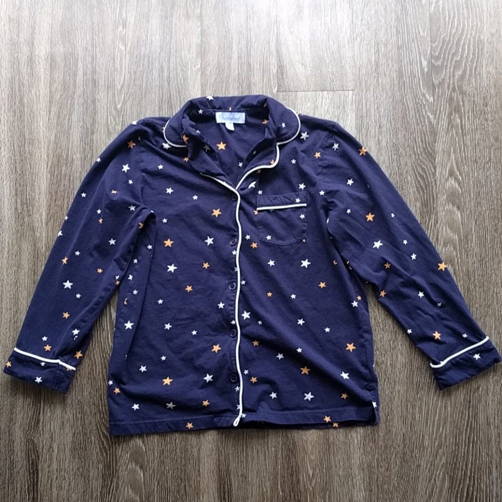 Pajamagram Navy Stars Long Sleeve Top S